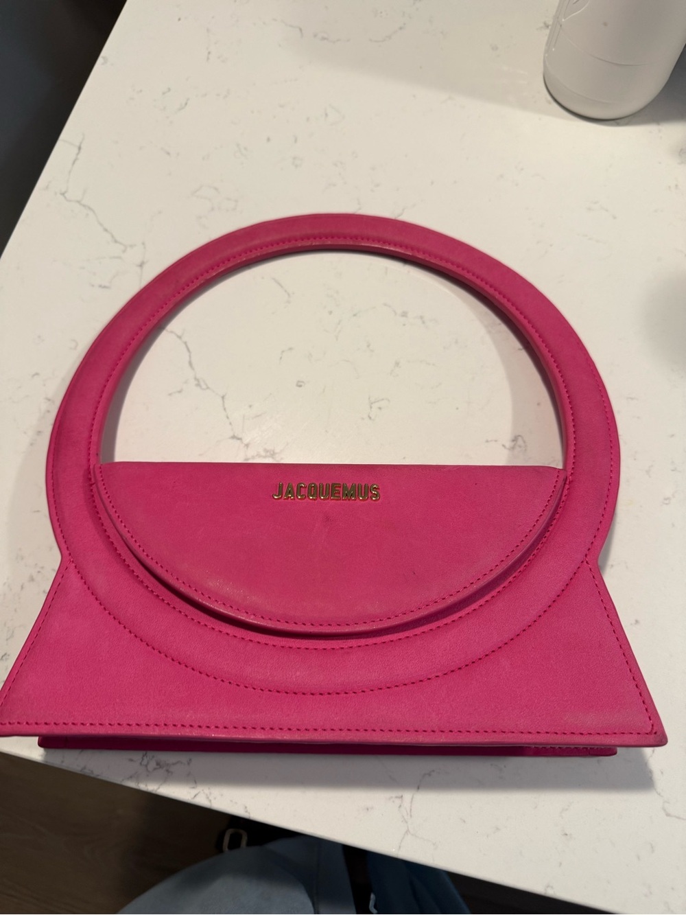 Jacquemus Hot Pink Circular Handle Mini Shoulder Bag - Picture 2 of 3